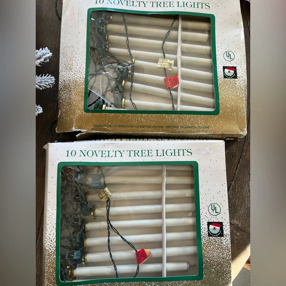 Set of 2 Vintage Kurt Adler Long Taper Candle Plug In Tree Lights